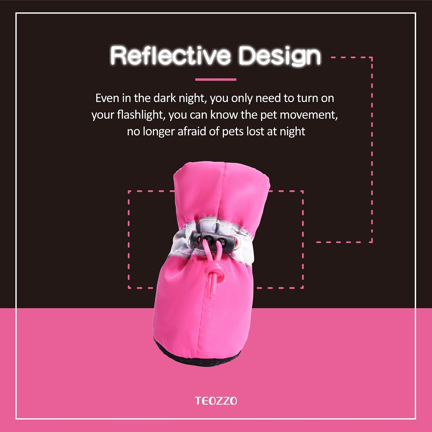 Dog wearing pink Teozzo paw protection shoes