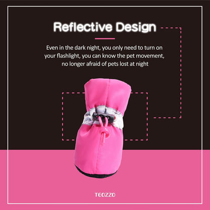Dog wearing pink Teozzo paw protection shoes