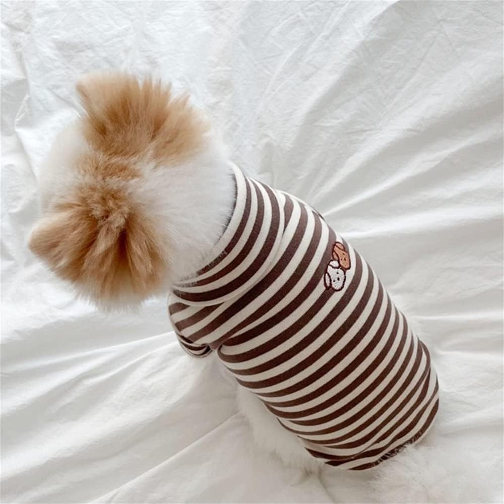 Imported striped cat and dog apparel side angle highlighting the material thickness