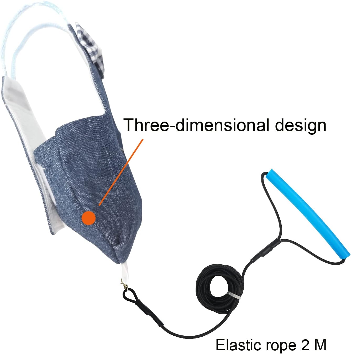 VANFAVORI denim blue bird clothes with attached two meter flying leash