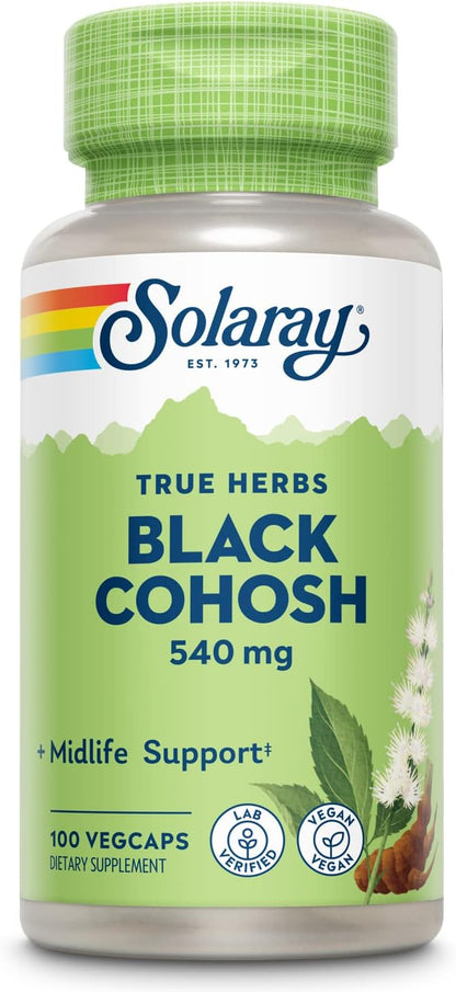 Solaray Black Cohosh 540 mg supplement front view
