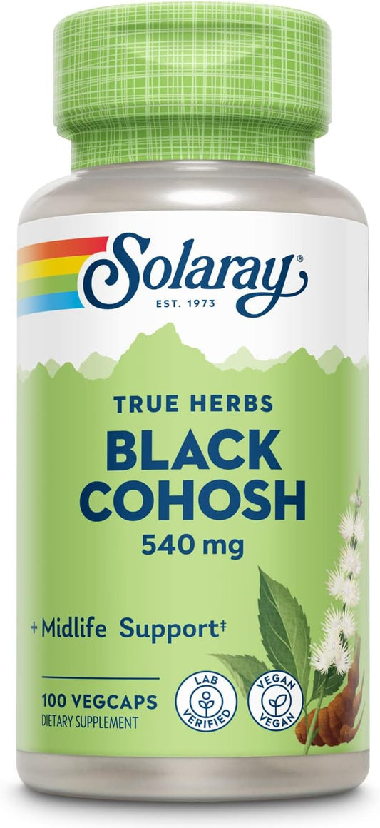 Solaray Black Cohosh 540 mg supplement front view