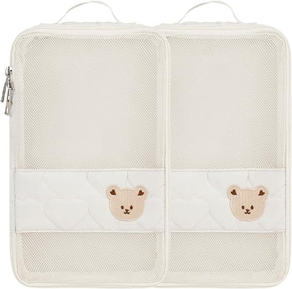 Momigo baby diaper organizer pouches front view white