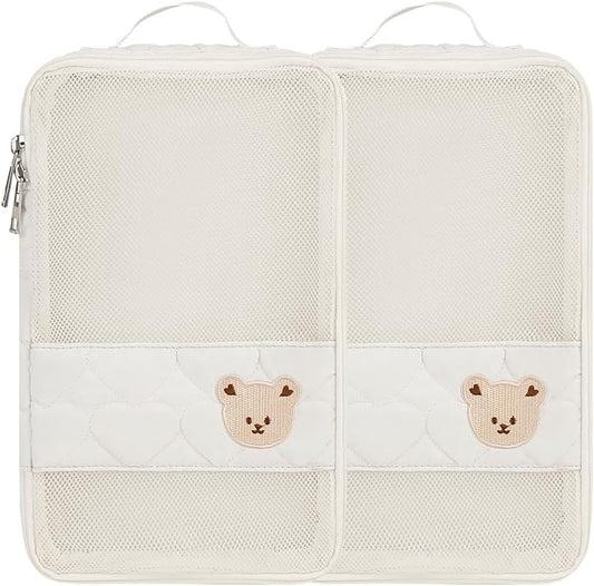 Momigo baby diaper organizer pouches front view white