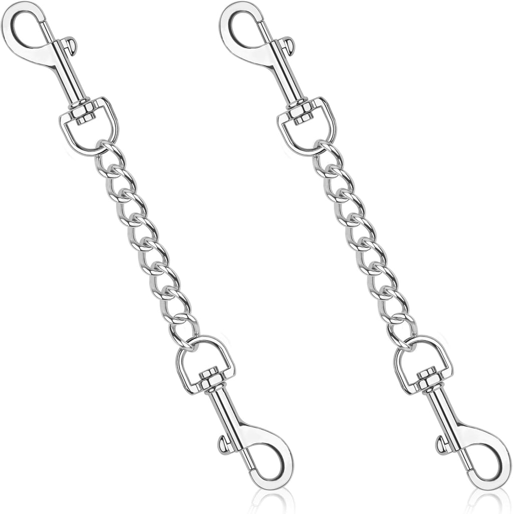 YUEPET metal dog collar safety clips front view heavy duty double ended harness connector
