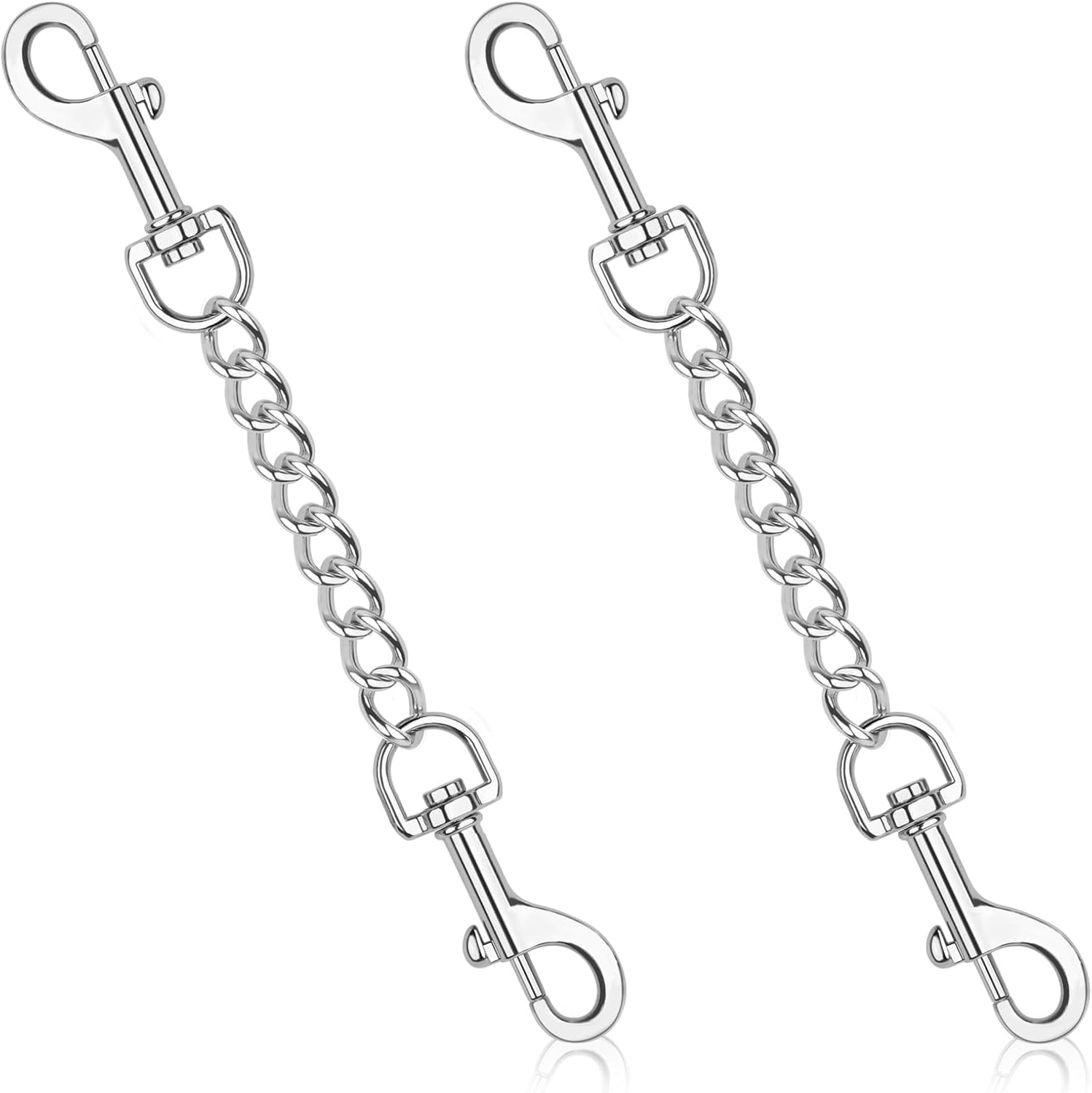 YUEPET metal dog collar safety clips front view heavy duty double ended harness connector