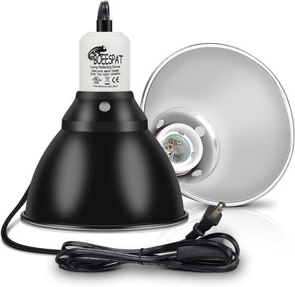 BOEESPAT turtle and lizard terrarium heating lamp fixture close up details.