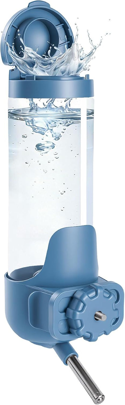 24oz Guinea Pig Water Bottle No Drip, Top Fill Rabbit Water Dispenser with Filter, Large Capacity Small Animal Water Bottle for Cage, Eco-Friendly ABS Bunny Chinchilla Waterer - Navy Blue - Image 1