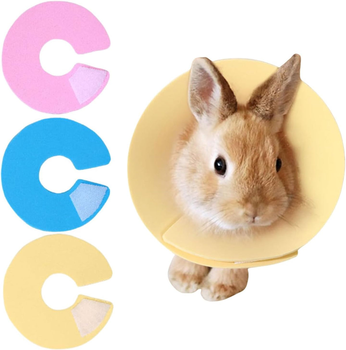 HPETXtp Three Pieces Adjustable Recovery Bird Cone Collar front view showing the adjustable extra small design for small animals.
