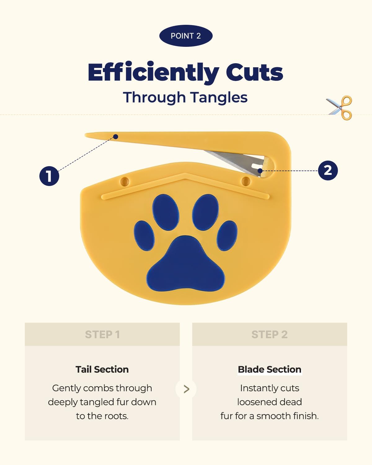 PETHROOM safe tangle cutter tool for long haired cat breeds