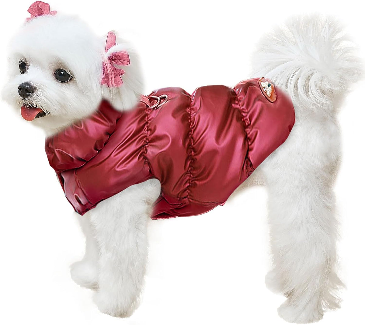 ABRRLO Winter Warm Dog Jacket for Small Medium Dogs Cat Cold Weather Coats with Harness Paded Dogs Fleece Vest Waterproof Windproof Dog Snow Jacket Pet Puppy Clothes (Pink,S) - Image 13
