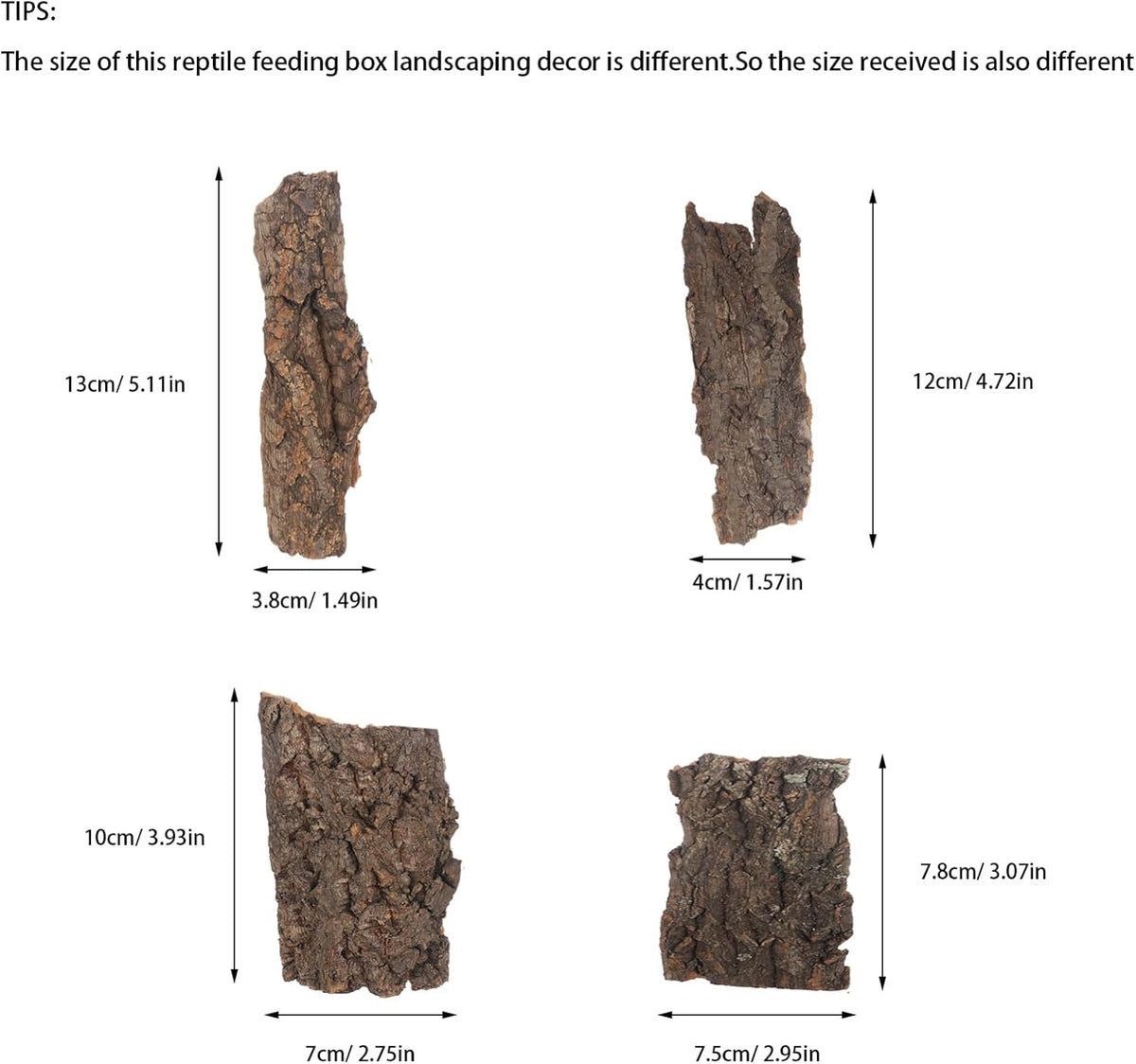 SEWACC organic cork bark showing variation in natural shapes and sizes for custom habitats.