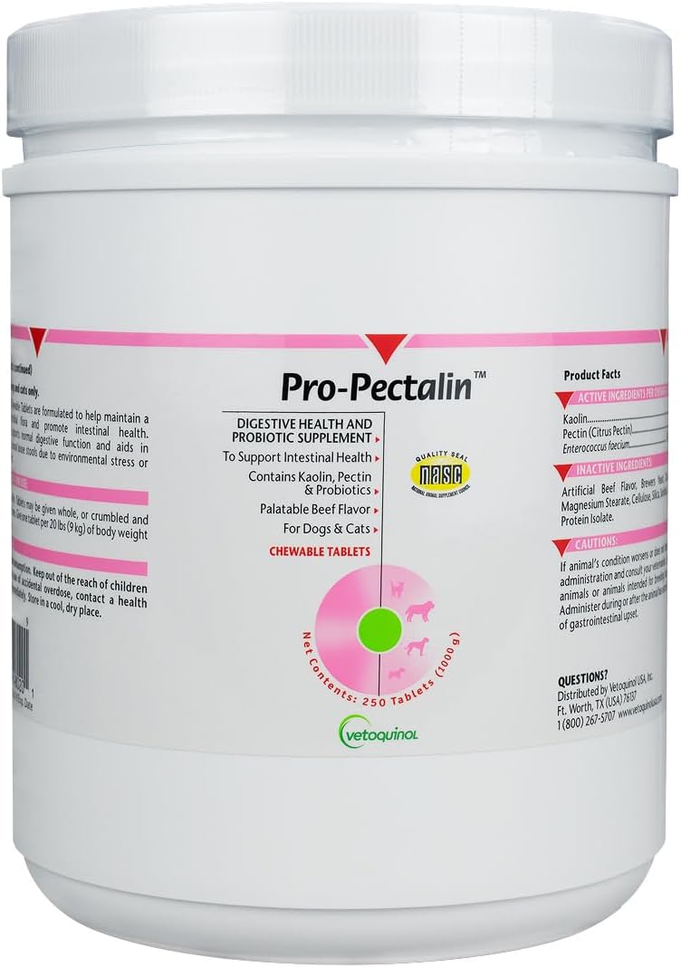 Vetoquinol Pro-Pectalin - Supports Digestive System & Stool Firmness for Dogs & Cats - Chewable Probiotic Supplement for Intestinal Support - For All Breeds - 60 Count - Image 9
