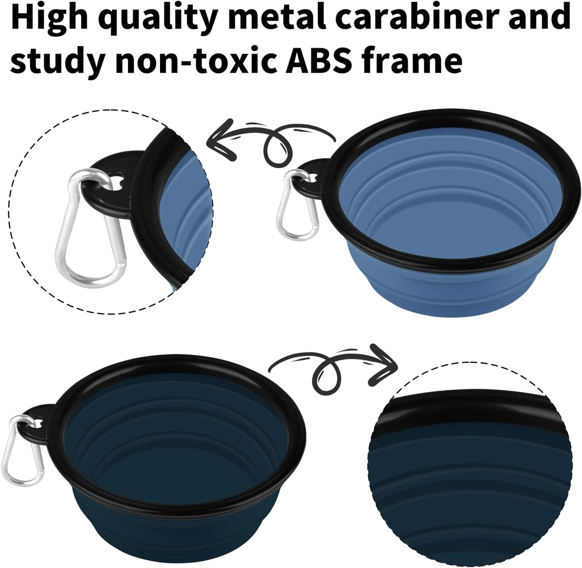 COOYOO portable cat and dog water bowl set in multiple color choices.