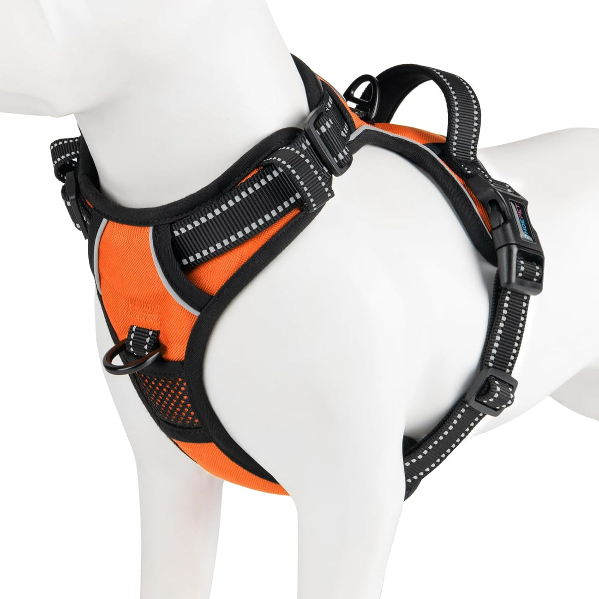 PHOEPET No Pull Dog Harness Medium Reflective Front Clip Vest with Handle, Adjustable 2 Metal Rings 2 Buckles(M, Grey) - Image 12