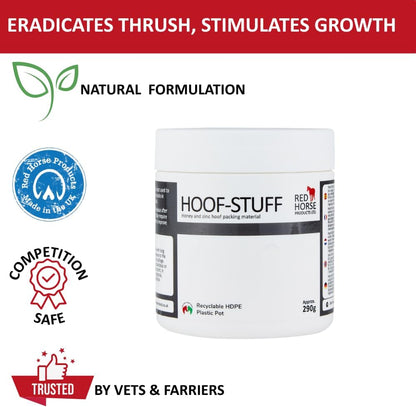 Red Horse Products Hoof-Stuff 290g pot for equine white line cracks care.