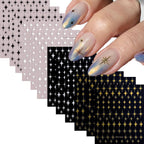XMMXNBJ 12 Sheets Gold Star Nail Art Stickers front view packaging