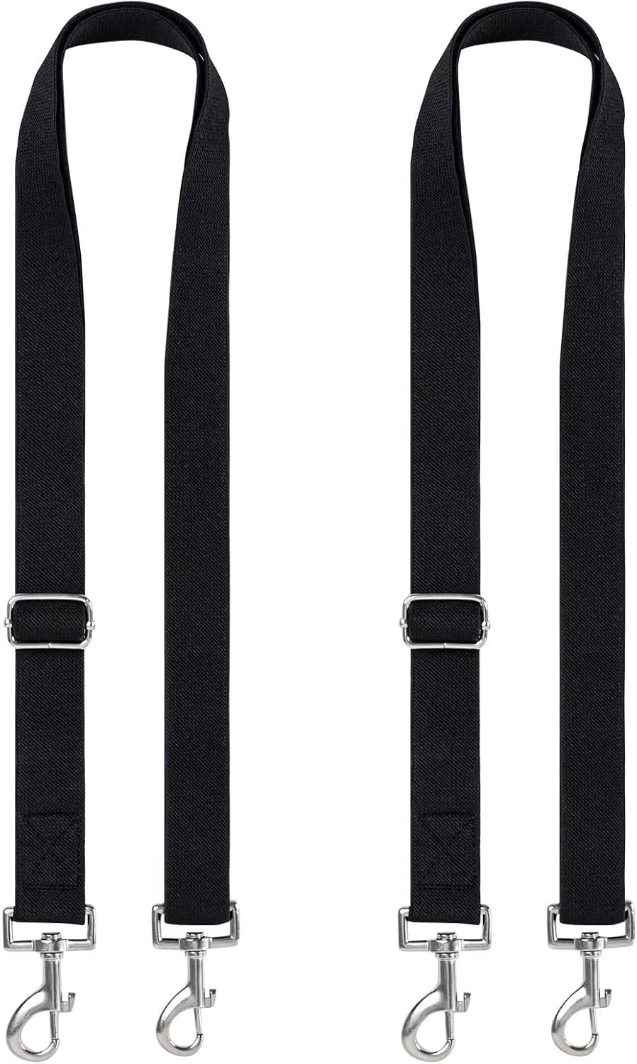 Aocuxze premium horse blanket leg straps front view showing two pieces of black elastic nylon bands