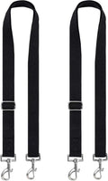 Aocuxze premium horse blanket leg straps front view showing two pieces of black elastic nylon bands