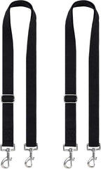 Aocuxze premium horse blanket leg straps front view showing two pieces of black elastic nylon bands