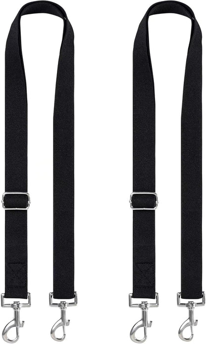 Aocuxze premium horse blanket leg straps front view showing two pieces of black elastic nylon bands