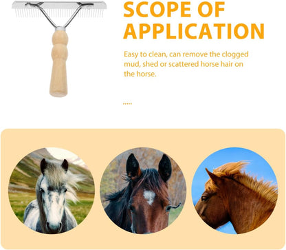 Side profile view of POPETPOP horse and pet grooming brush