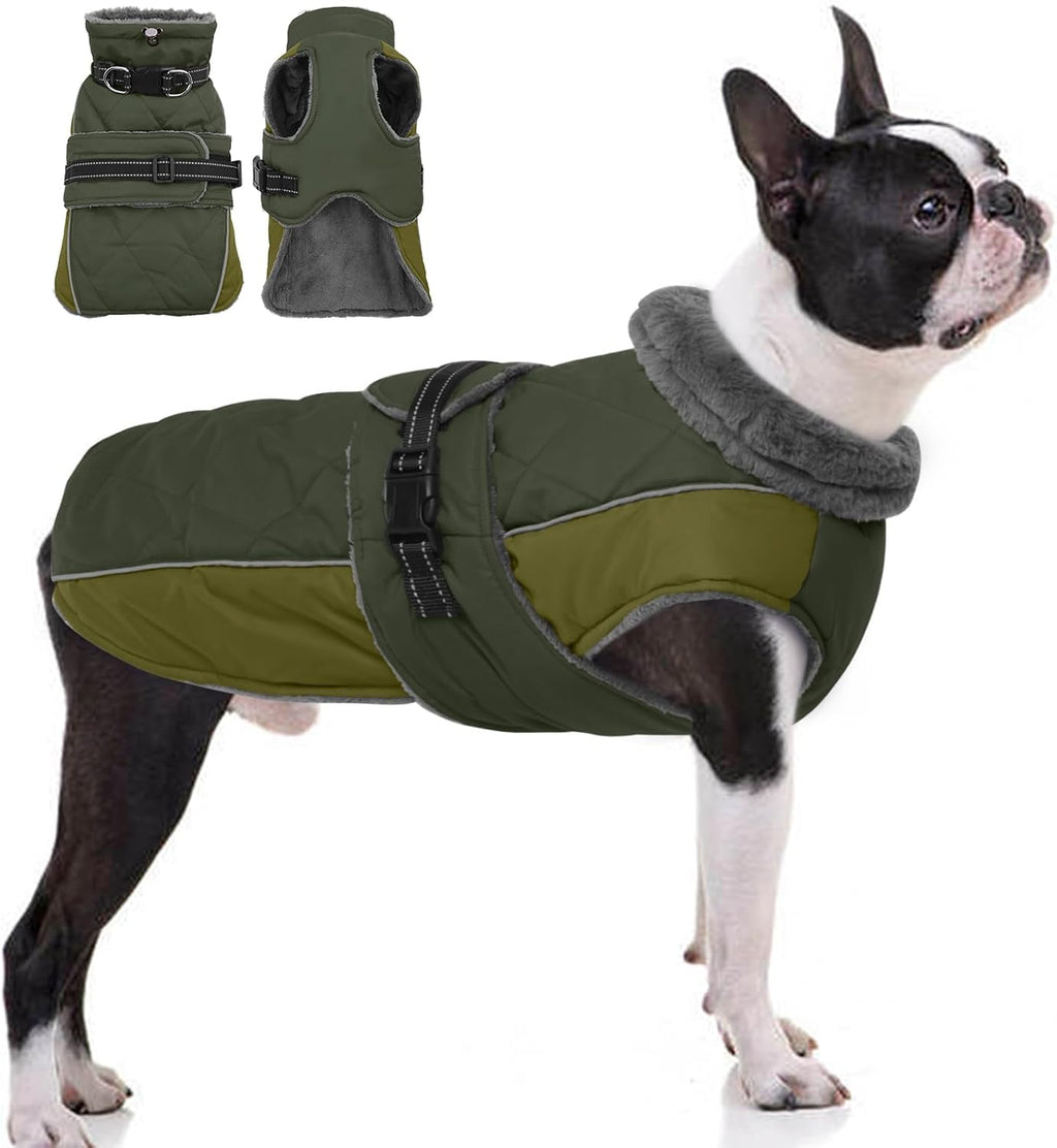 QBLEEV Warm Dog Jacket - Reflective, Adjustable Winter Coat with Turtleneck for Cold Weather, Waterproof Fleece Snowsuit for Small, Medium, Large Dogs - Image 10