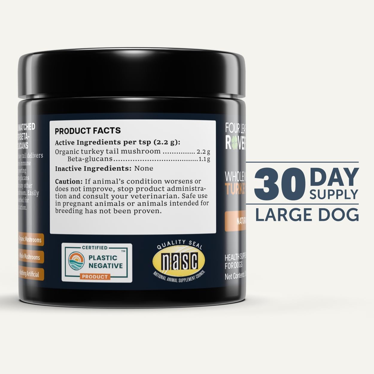 Authentic holistic canine mushroom extract powder lifestyle close up