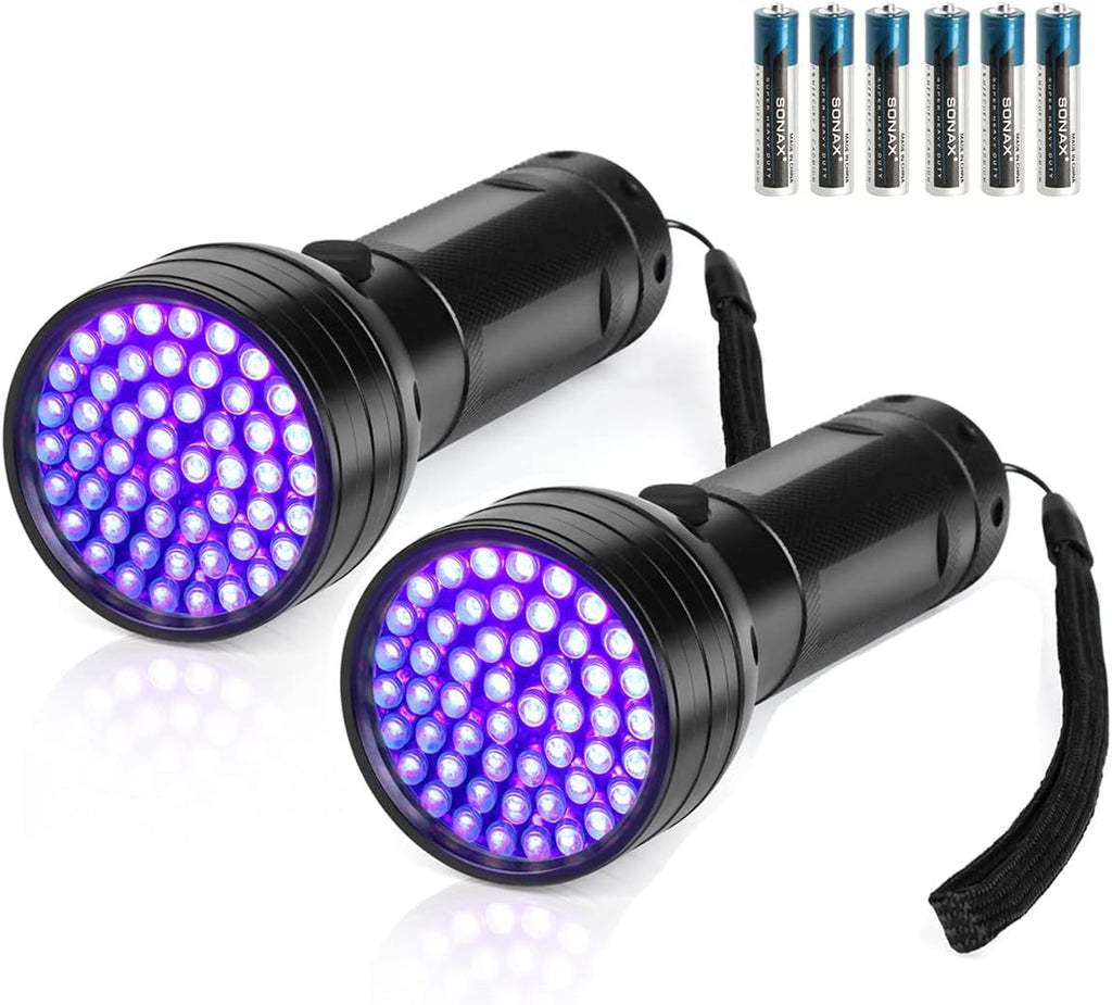 Whaply Black Light UV Flashlight, 51 LED Blacklight Flashlights 395 nM Pet Urine Detector with 3 Pack AA Batteries for Cat Urine, Stains, Bed Bug (Black) - Image 9