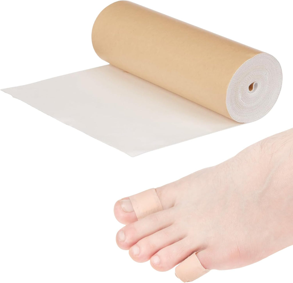Rolyan Latex-Free Moleskin white roll front view for orthopedic padding.