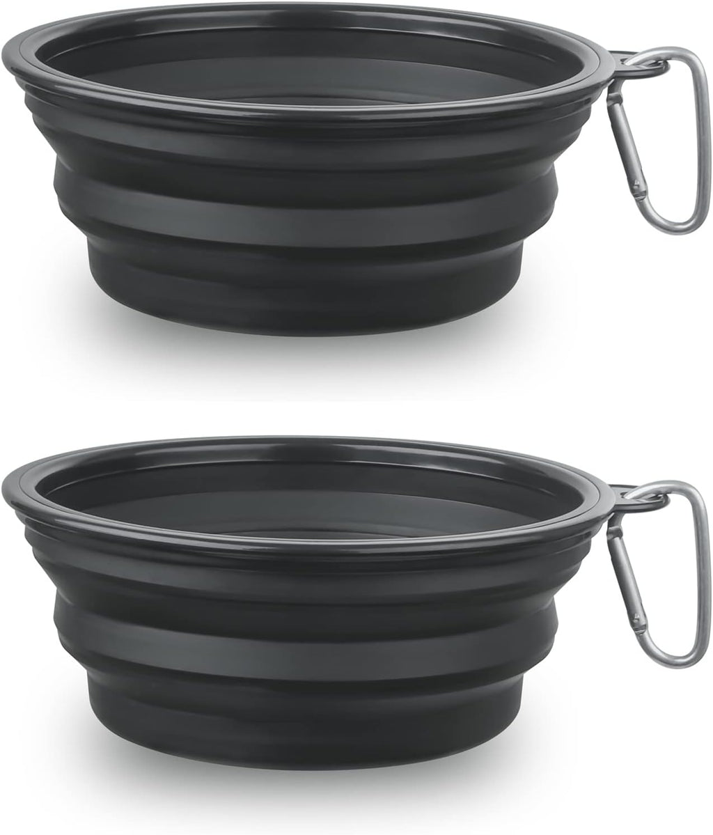 Dog Bowl Pet Collapsible Bowls, 2 Pack for Cats Dogs, Portable Pet Feeding Watering Dish for Walking Parking Traveling with 2 Carabiners (Small, Blue+Green) - Image 9