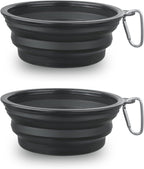 Dog Bowl Pet Collapsible Bowls, 2 Pack for Cats Dogs, Portable Pet Feeding Watering Dish for Walking Parking Traveling with 2 Carabiners (Small, Blue+Green) - Image 9