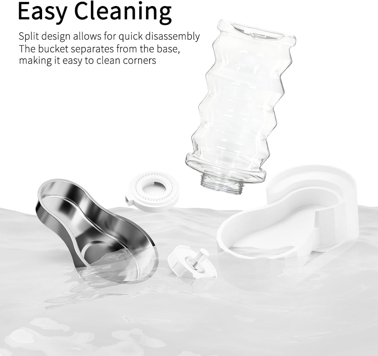 RIZZARI triple filtration gravity pet water station with active carbon filter component
