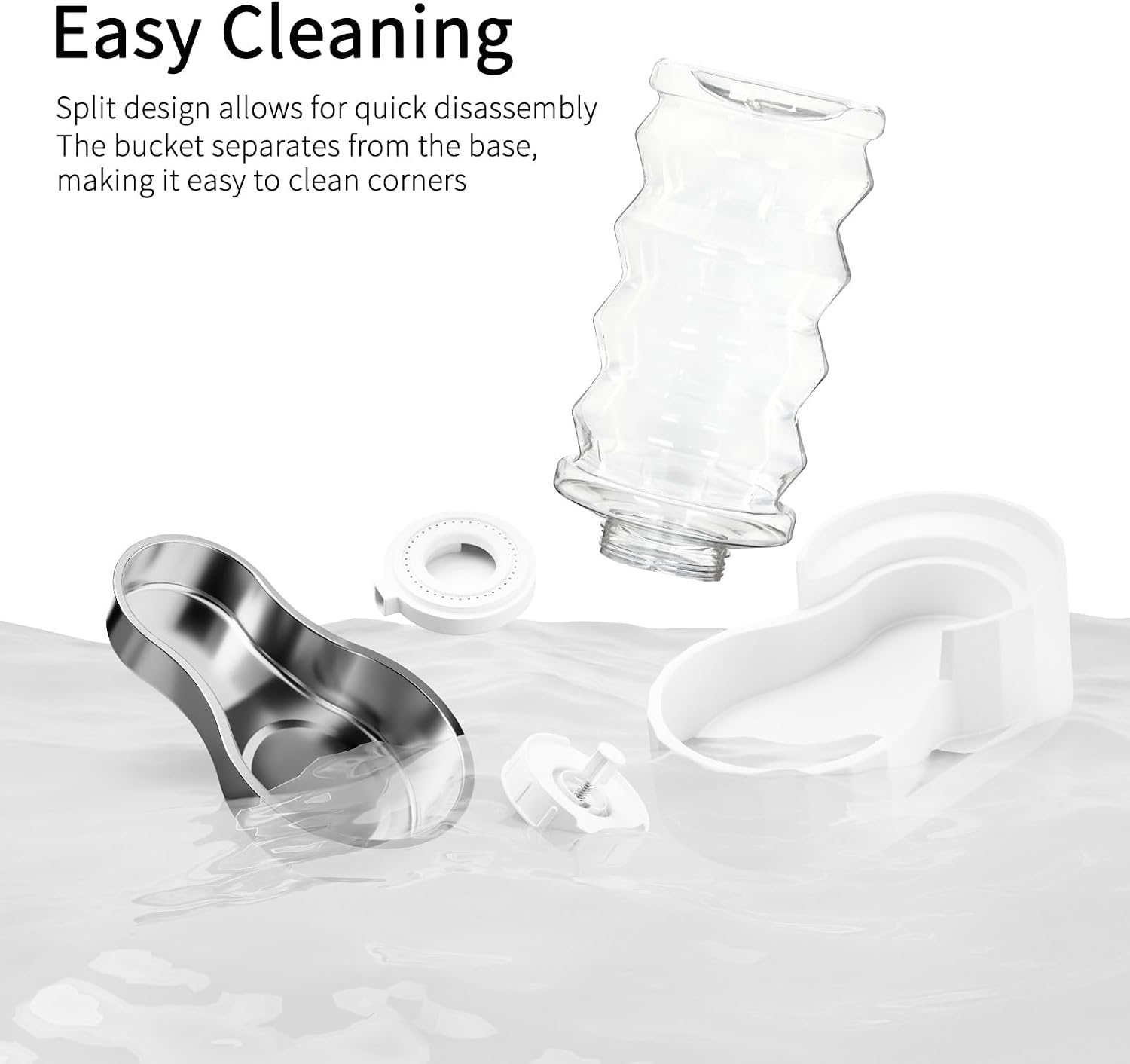 RIZZARI triple filtration gravity pet water station with active carbon filter component