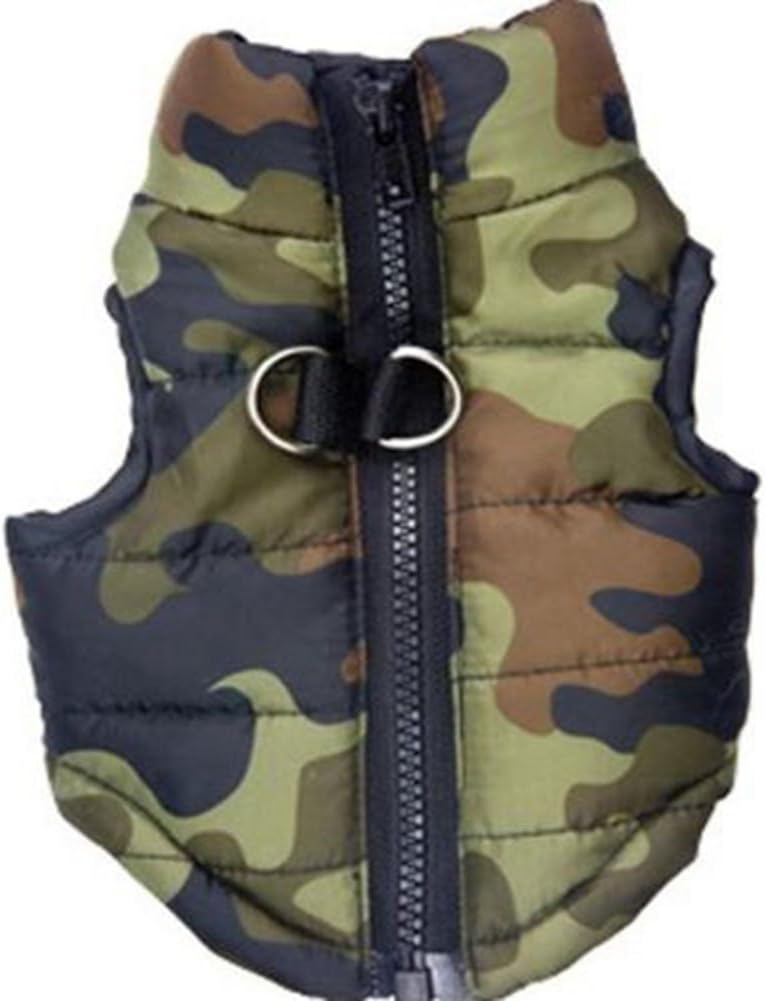 MaruPet winter waterproof dog vest camouflage front view