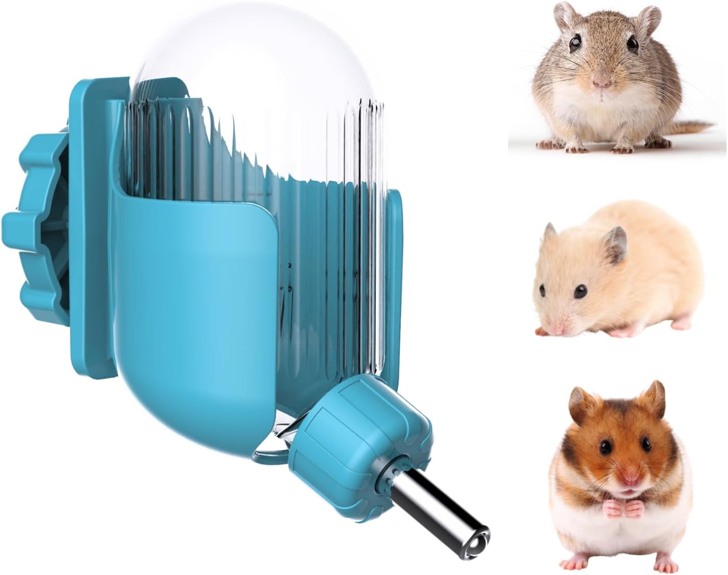 Hamster Water Bottle with Magnetic Holder, 3.4 oz Water Dispenser for Syrian Dwarf Hamster Mouse Rat Degu - Image 8