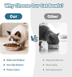 [8 Pack] Stainless Steel Cat Bowls, Cat Dishes Whisker Friendly with Non-Slip Silicone Bottom, Easy to Clean, 5.5" Shallow Wide Cat Food and Water Feeding Bowl for Indoor Outdoor Cats - Image 6