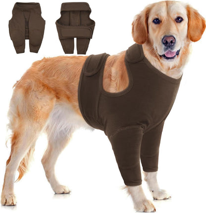 IDOMIK Dog Recovery Suit for Front Legs, Adjustable Dog Leg Sleeves to Stop Licking, Dogs Elbow Braces Protector for Leg Injuries Shoulder Wound, Cone Collar Alternatives,Black,M - Image 11
