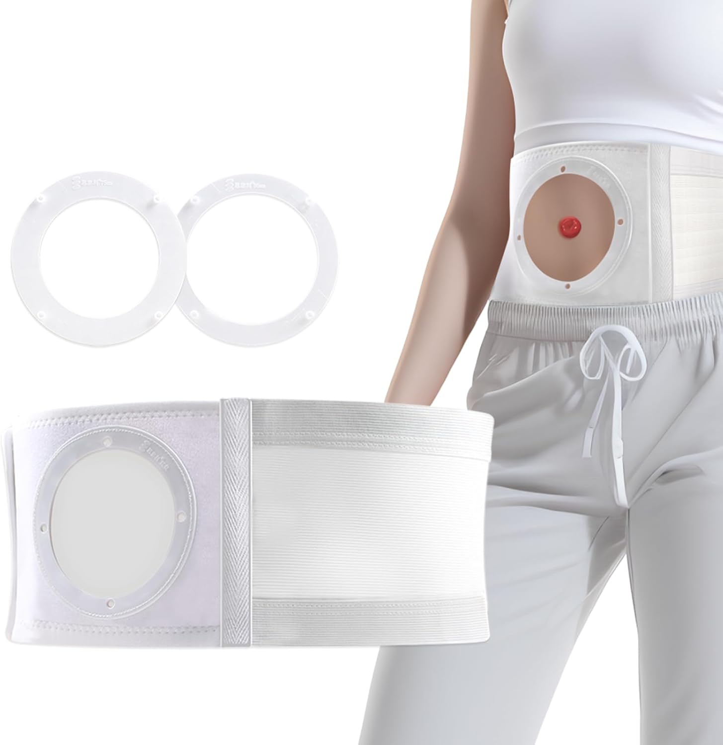 Steawoce Adjustable Ostomy Support Belt front view for stoma stabilization.