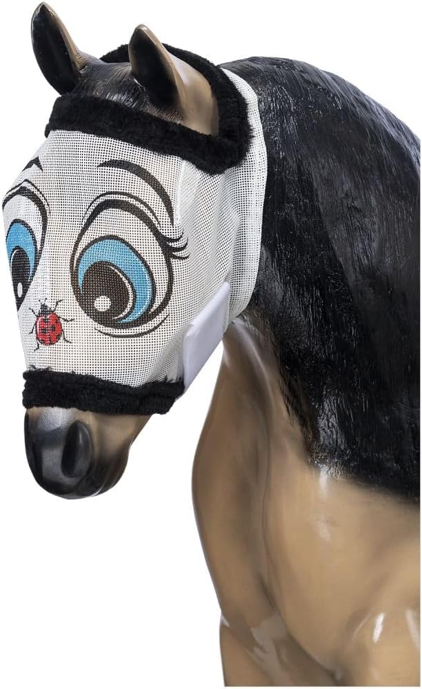 Tough 1 miniature novelty ladybug mesh fly mask front view protective horse gear