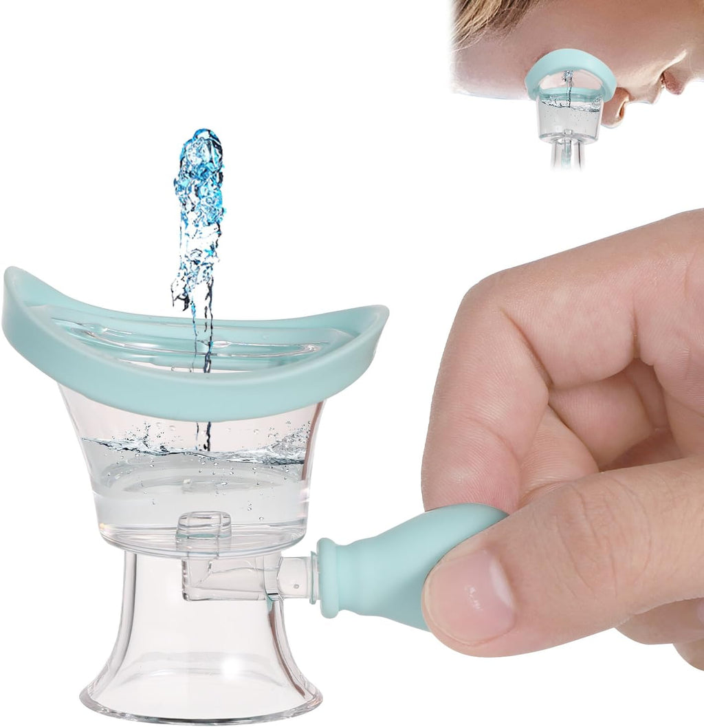 NAYZOJ Eye Wash Cup blue manual air pressure pump front view