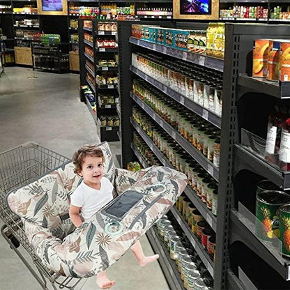 Machine washable premium baby shopping cart protector folded up