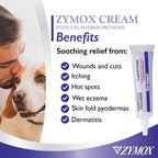 Close up of Zymox pet skin support tube highlighting active LP3 enzyme system