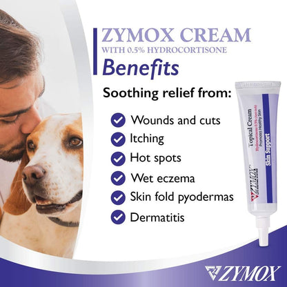 Zymox 1 ounce topical ointment displaying active ingredients and LP3 enzyme system label