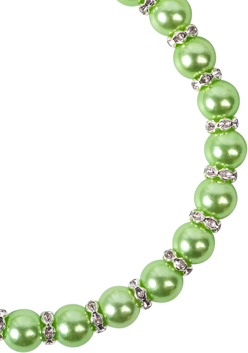 Green pearl pet necklace with ribbon for small dogs