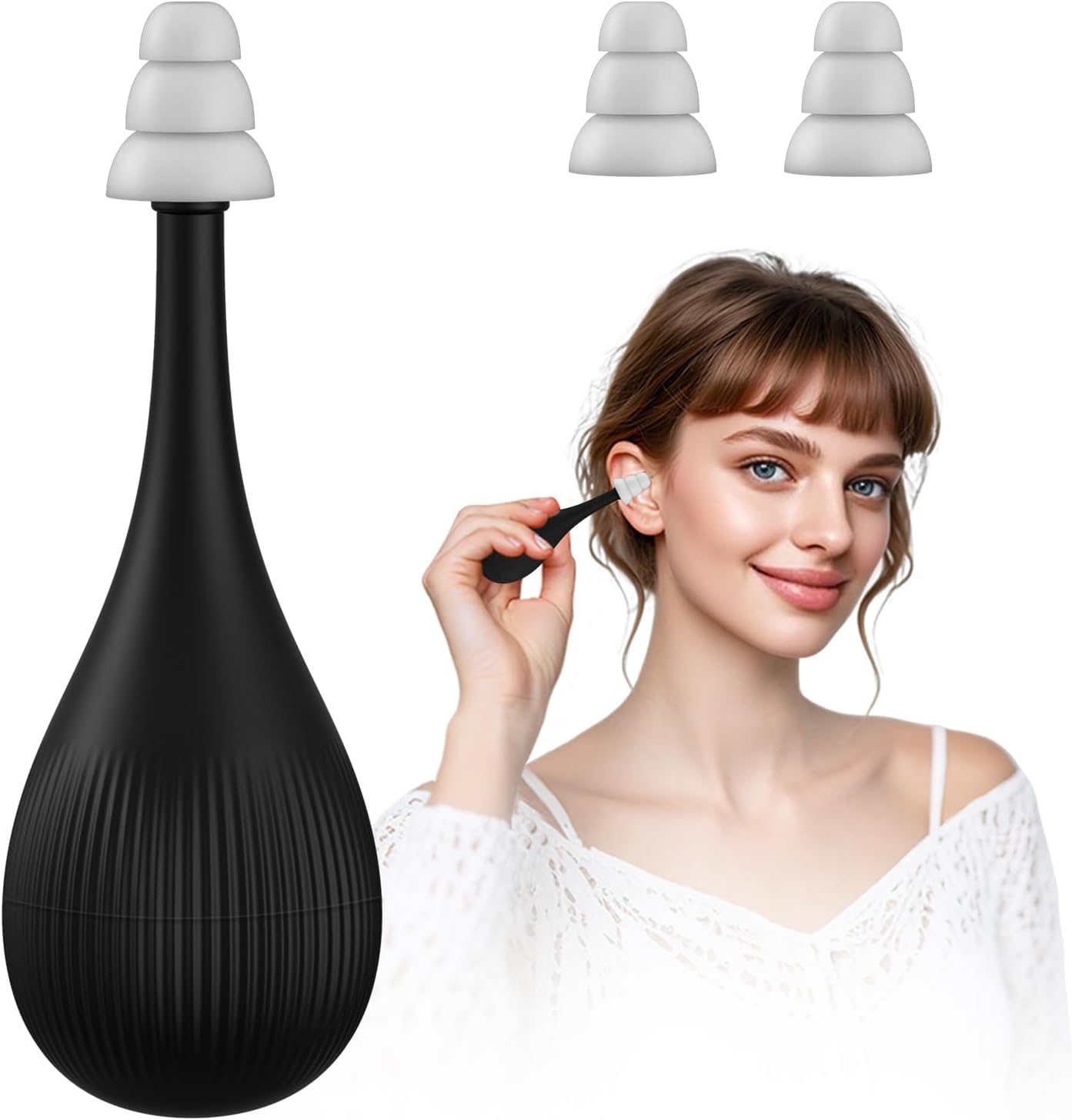 Worochi ear pressure relief device black front view