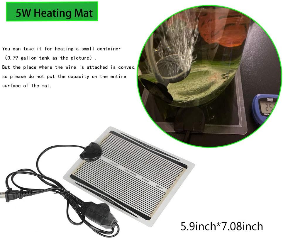 YM YOUMU terrarium heat mat laid flat to display striped heating surface