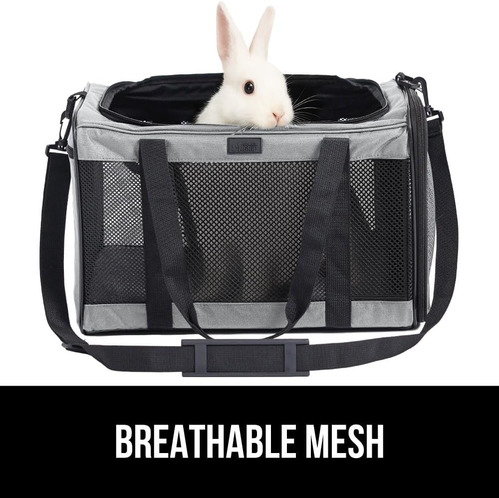 GORILLA GRIP Cat Carrier Travel Bag Up to 15 Lbs, Soft Collapsible Small Dog Carriers, Top and Side Entry Breathable Mesh, Grip Feet on Underside, Cozy Washable Waterproof Pad, Portable Kennel, Gray - Image 5