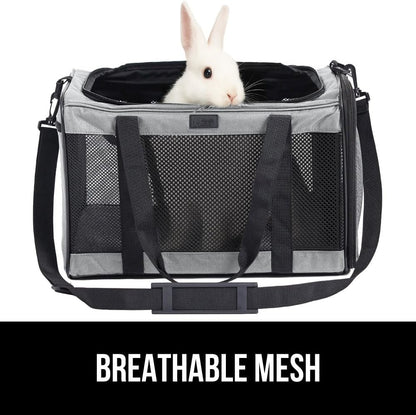 GORILLA GRIP Cat Carrier Travel Bag Up to 15 Lbs, Soft Collapsible Small Dog Carriers, Top and Side Entry Breathable Mesh, Grip Feet on Underside, Cozy Washable Waterproof Pad, Portable Kennel, Gray - Image 5