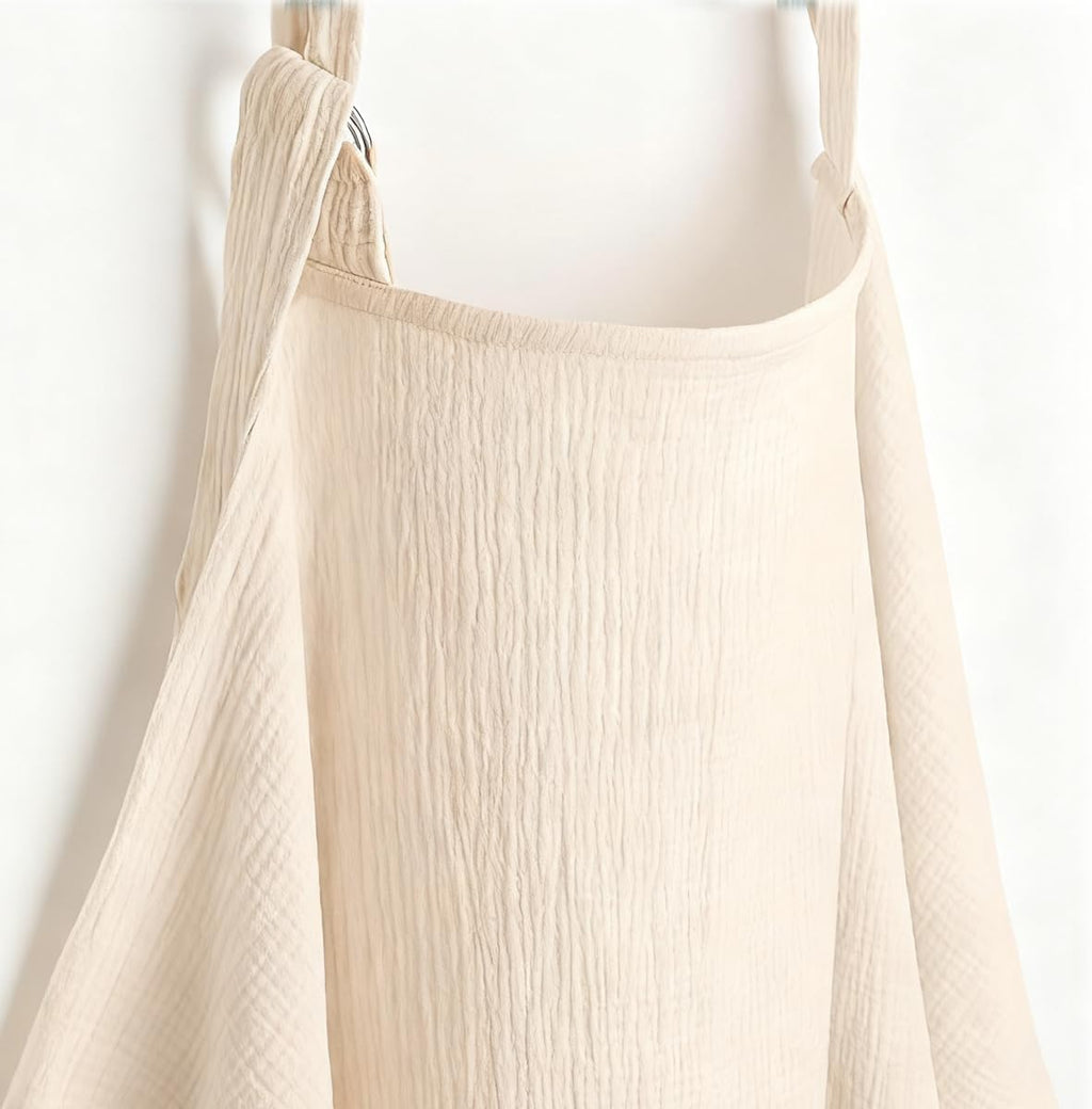 Comfy Cubs muslin nursing cover ivory front view